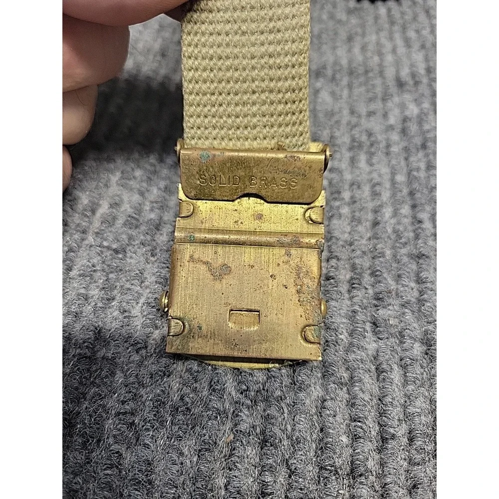 Vintage Boy Scout Of America BSA Brown Belt Anchor Mark Brass Buckle‎